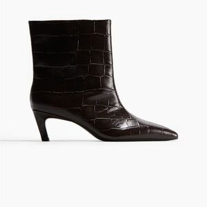 H&M Heeled Ankle Boots - NWT - Brown Crocodile- Sold Out 9